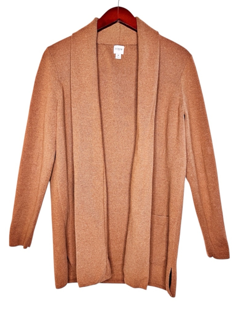 J. CREW Factory Chelsea Sweater Blazer Open Cardigan Size Medium in Camel - Picture 5 of 12